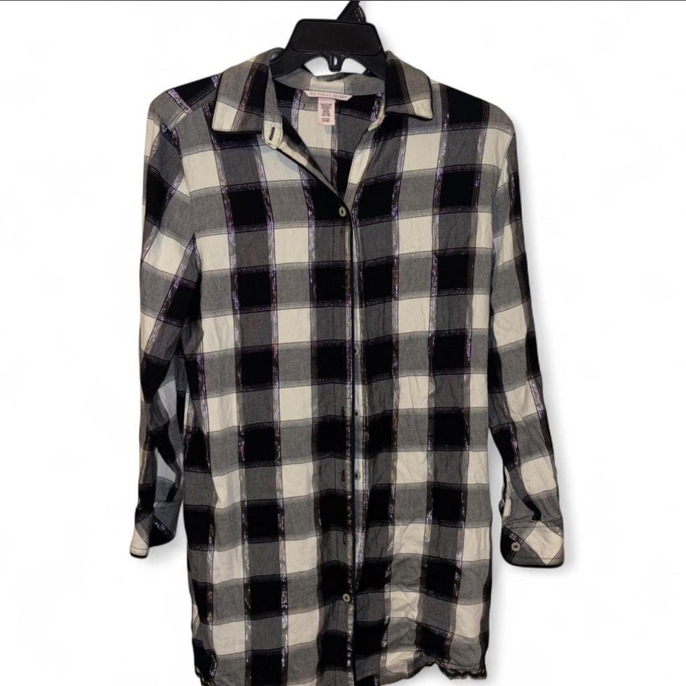 Victoria's Secret Black & White Plaid sleepwear size small #victoriasecret #vs